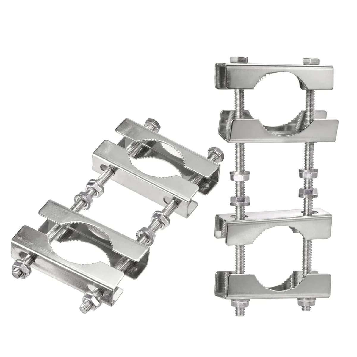 Double Antenna Mast Clamp Kit V Jaw Block To Mast Clamp Mounting Bracket Holder for TV CB Ham Flag Post