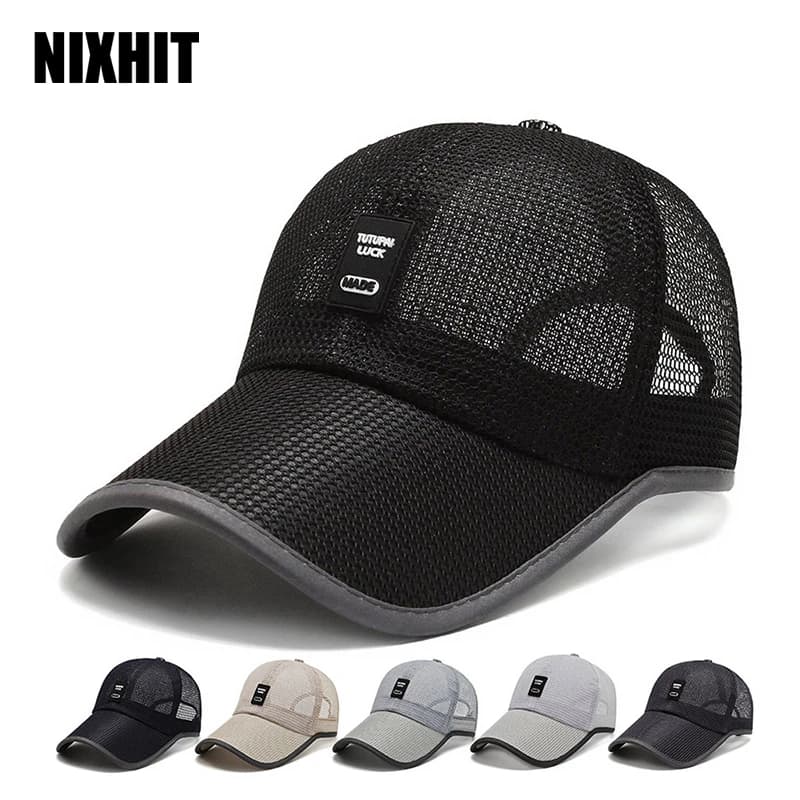 NIXHIT Summer Mesh Breathable Thin Sunscreen Women Men's Baseball Cap Outdoor Sports Hiking Climbing Driving Fishing Hat A255