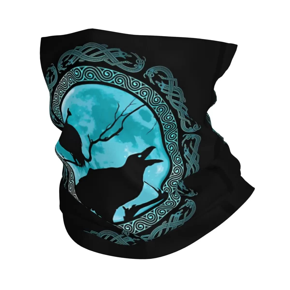 Hugin Munin Odins Ravens Thin Wrap Scarf Bandana Neck Gaiter Face Cover Headband