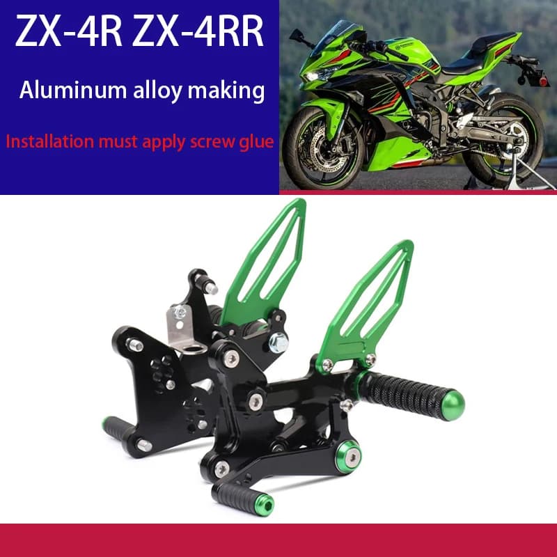 For KAWASAKI NINJA ZX-4R ZX-4RR ZX4R ZX4RR  Motorcycle Adjustable Raise Move Back Footrests Rearset Rear Footpeg Foot Rests