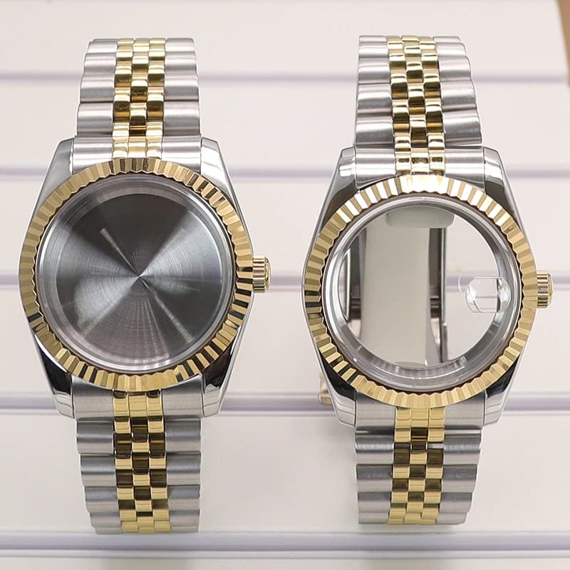 36mm/40mm Two-Tone Gold Watch Case Jubilee Bracelet For Seiko NH35 NH36 NH38/34 Miyota 8215 Movement 28.5mm Dial Oyster Datejust