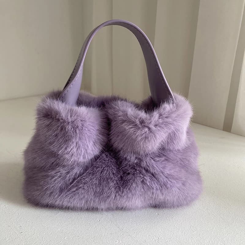 Autumn Winter Women's Plush Handbag 2025 New Personalized Versatile Ladies Imitation Rabbit Fur One Shoulder Crossbody Bag ﻿