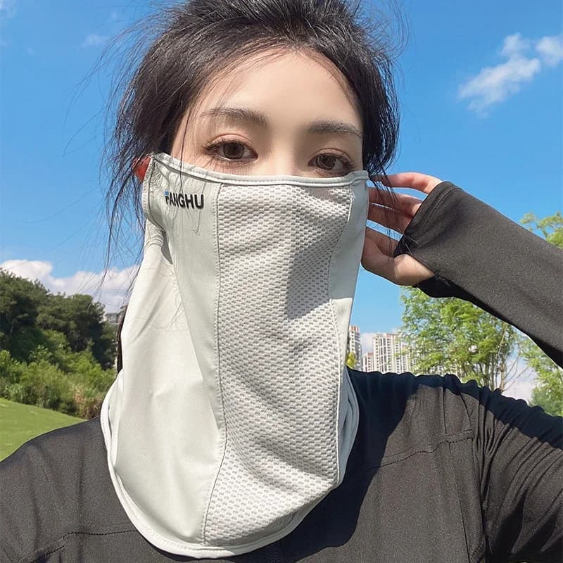 Sun Protection Mask Mesh Breathable Ear Loop Mask Elastic Sunscreen Anti-UV Face Covering Thin Breathable Sports Neck Gaiter