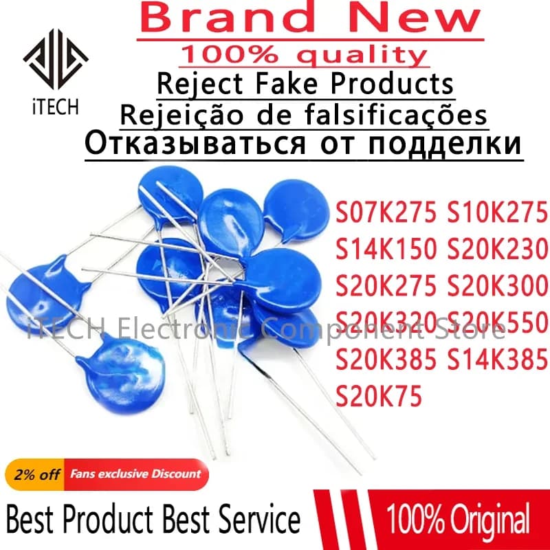 10PCS New original S07K275 S10K275 S14K275 S20K275 K320 K300 K350 B72210S2271K101 S10K275E2 Varistor