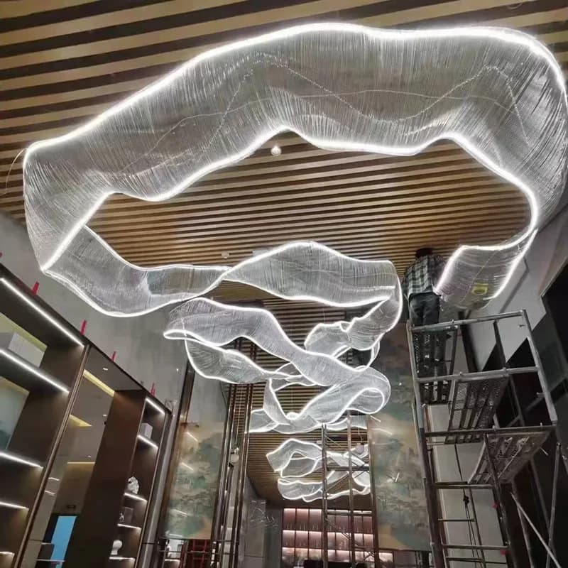 Customized Glass Crystal Chandelier Hotel Lobby Modern Art Color Glass Chandelier Irregular Decoration Creative Chandeliers