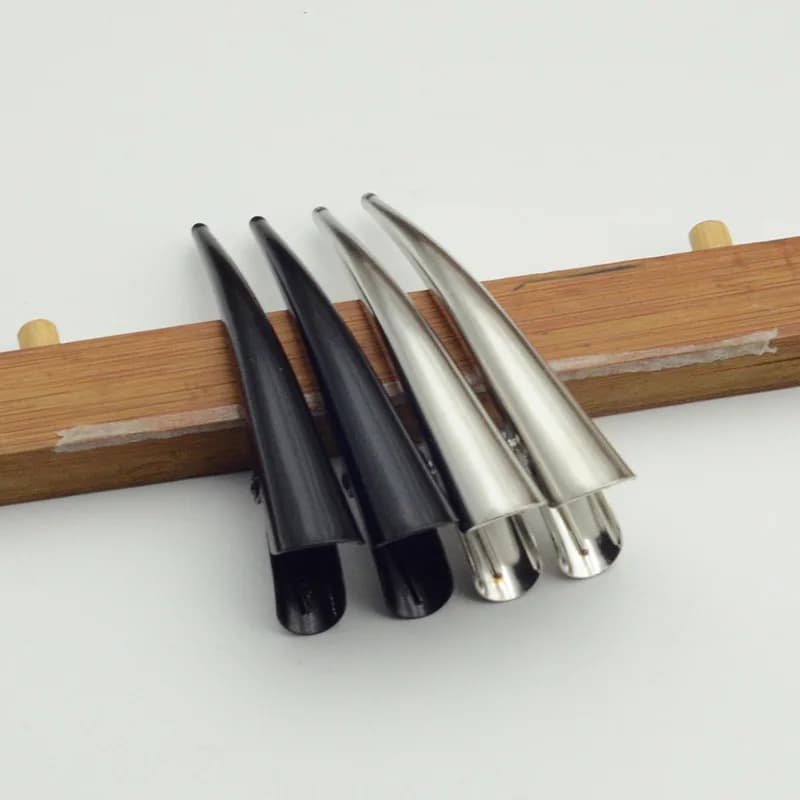 20PCS 8.0cm 3.15" Black Silver Plain Metal Beak Clip for Hair dressing salon Nickle Free Lead Free 80mm metal alligator clips