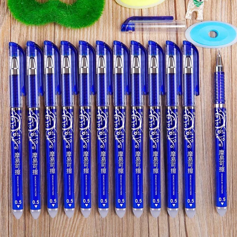 Erasable Gel Pens Refills Set 0.5 Mm Fine Point Blue/black Kawaii Ballpoint Pen for Writing Stationery Office School Supplies