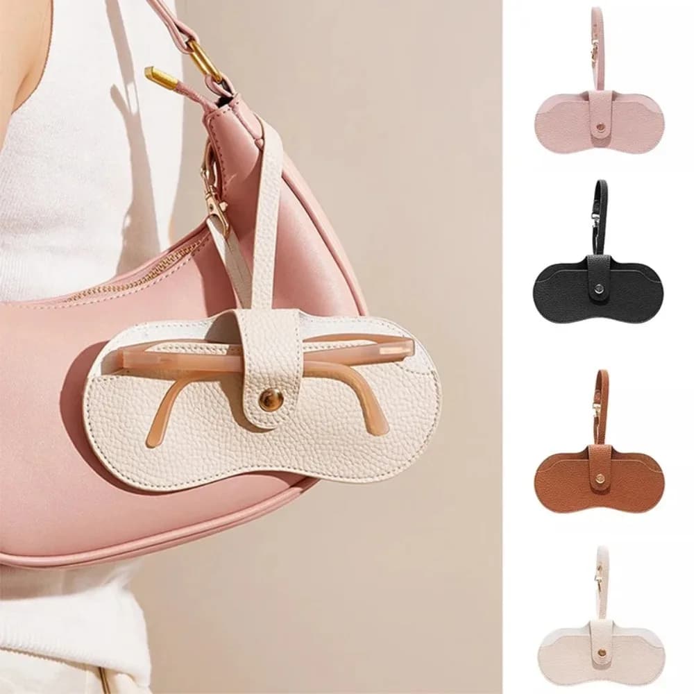 Portable Glasses Bag Soft Leather Sunglasses Pouch Slim Fashion Glasses Case Holder Glasses Organizer Travel Sunglasses Pouch