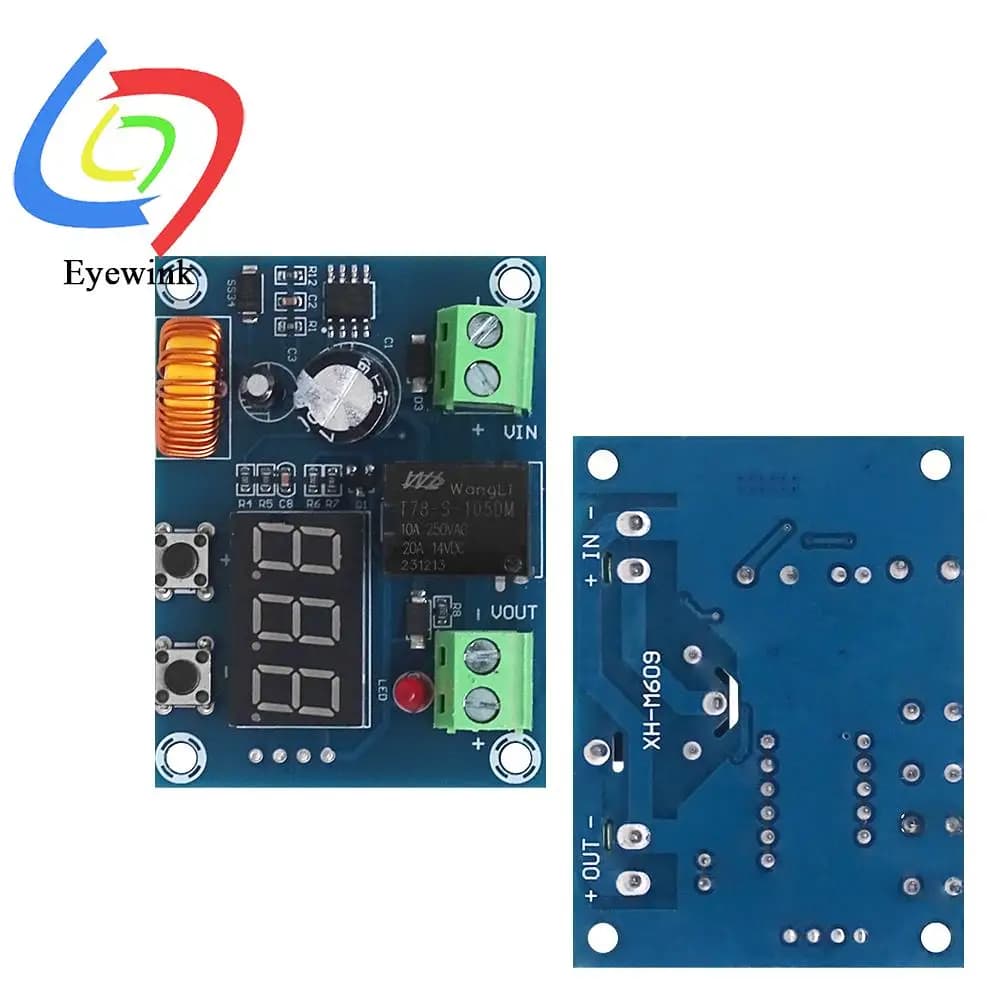 XH-M609 Low Voltage Disconnect Switch Cut Off 12V 24V 36V Digital LED Display Over-Discharge Protect for 12-36V Lithium Battery