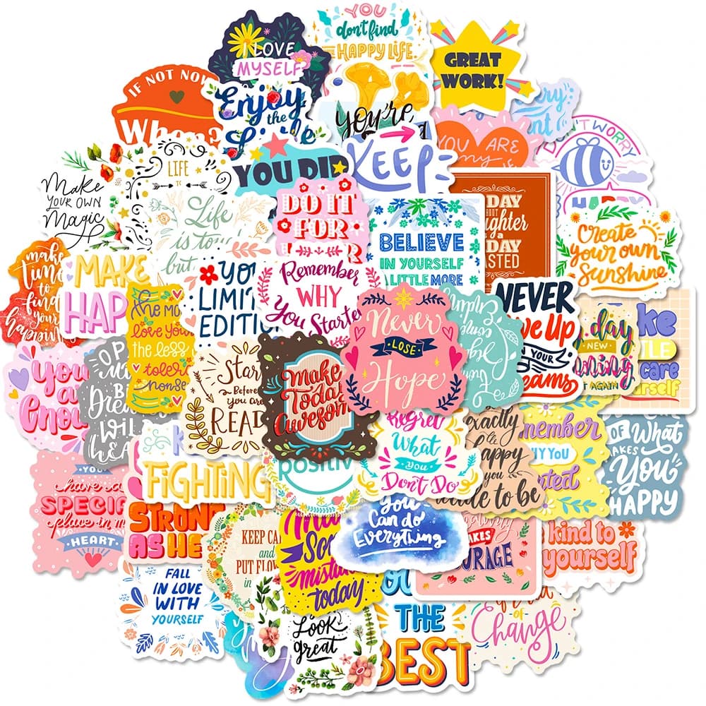 10/30/50pcs Motivational Phrase Stickers Encouragement Inspirational Quotes Decals Scrapbook Stationary Phone Case Sticker