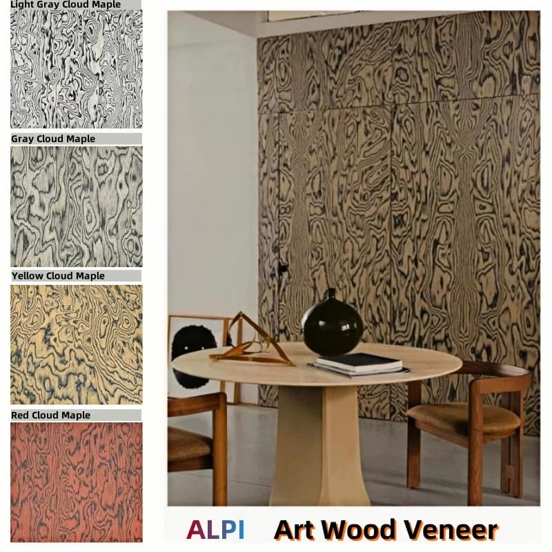 Technology ALPI Art Wood Veneer Sheets L:250*58cm T:0.3/0.5mm Abstract Pattern for Furniture Decor Customized Wall Panels Veneer