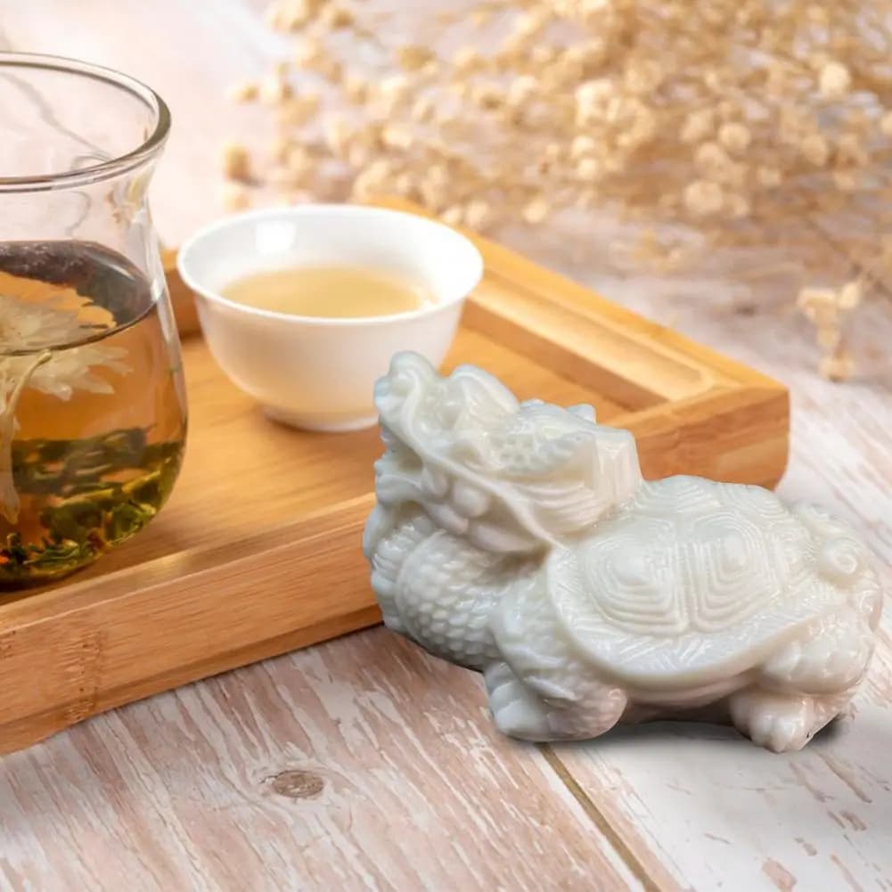 Handcrafted Dragon Turtle Decor Handmade Lucky Dragon Tortoise Tea Pet Statue for Office Room Decor Kung Fu Tea for Tea for Home