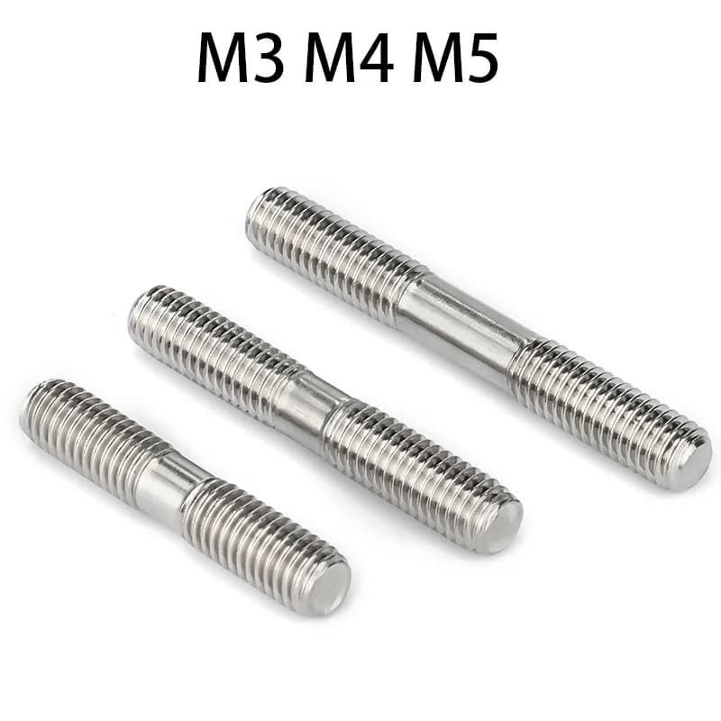3-20pcs M3 M4 M5 Stud Bolts Screw Rod Tooth Stick Double Head Stud Srod Bolt 304 Stainless Steel Thread Rod 20 - 250mm