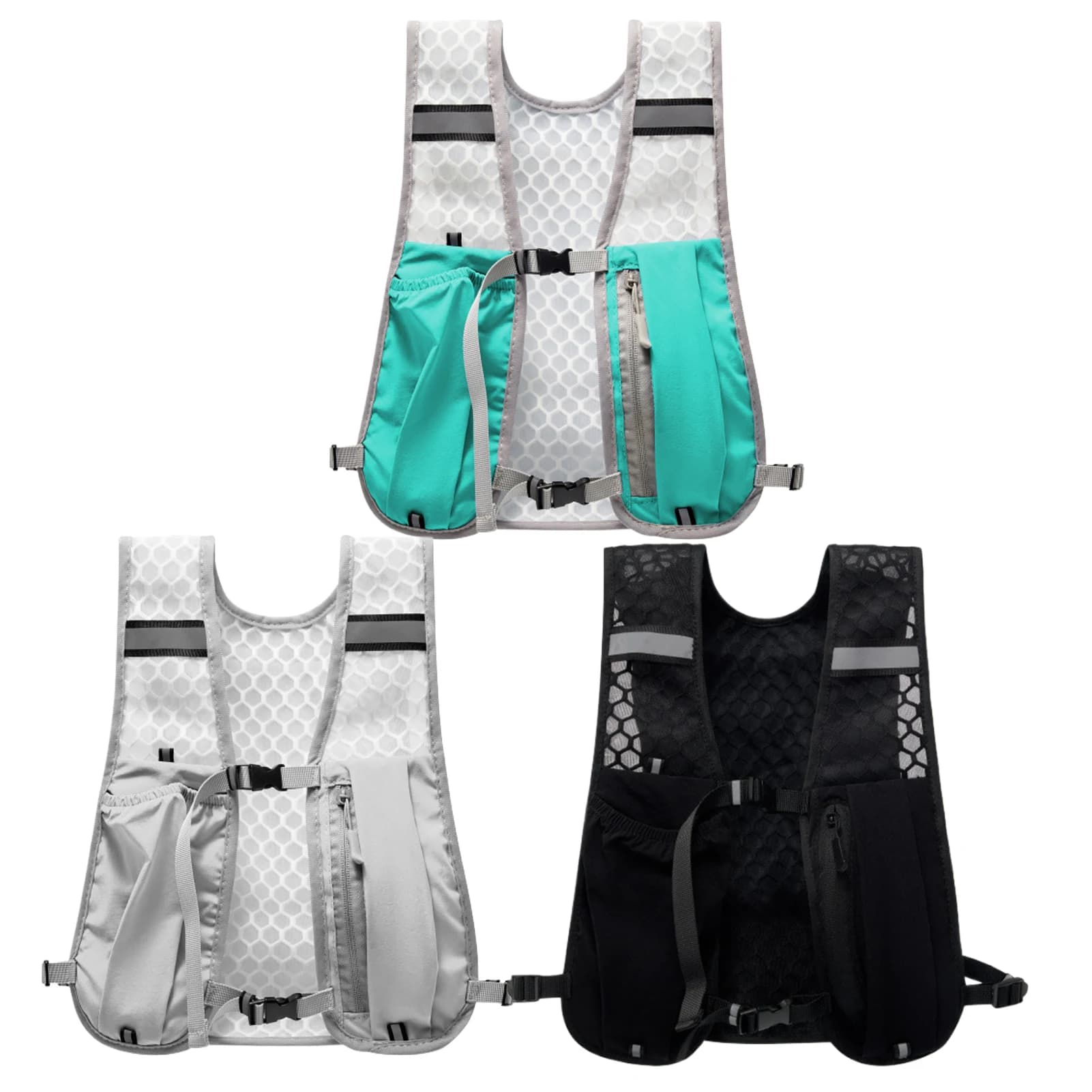 Running Water Bottle Storage Vest Lightweight  Running Vest Reflective Hydration Water Chest Pack With Phone Holder Cycling Vest