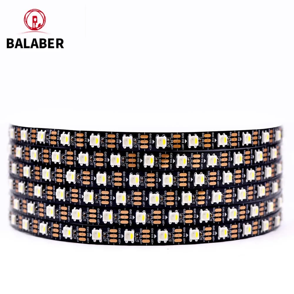 Sk6812 DC 12V RGBW RGBWW 5050SMD independently addressable 30/60/144 LEDs/m IP30/65/67 black/white PCB wire 1-5 meters