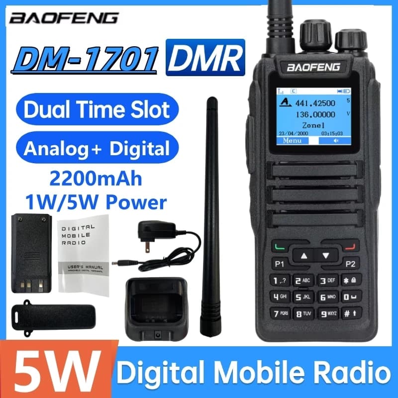 1701 open gd77 Baofeng Digital Walkie Talkie Dual Mode DMR Analog Two Way Radio Dual Time slot Tier 1+2 Dr 1801