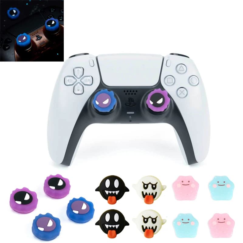 Luminous Ghost Silicone Joystick Cover For Sony PS5 PS4 PS3 Xbox One/360 Slim Series X/S Switch Pro Thumb Stick Grip Cap Case
