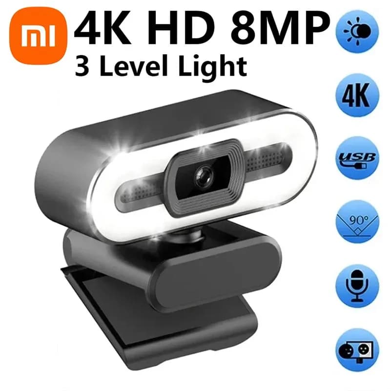 Xiaomi Portable Full HD 1080P 2K 4K Webcam PC Laptop Auto Focus Webcam Live Streaming With Microphone Live Broadcast withLight