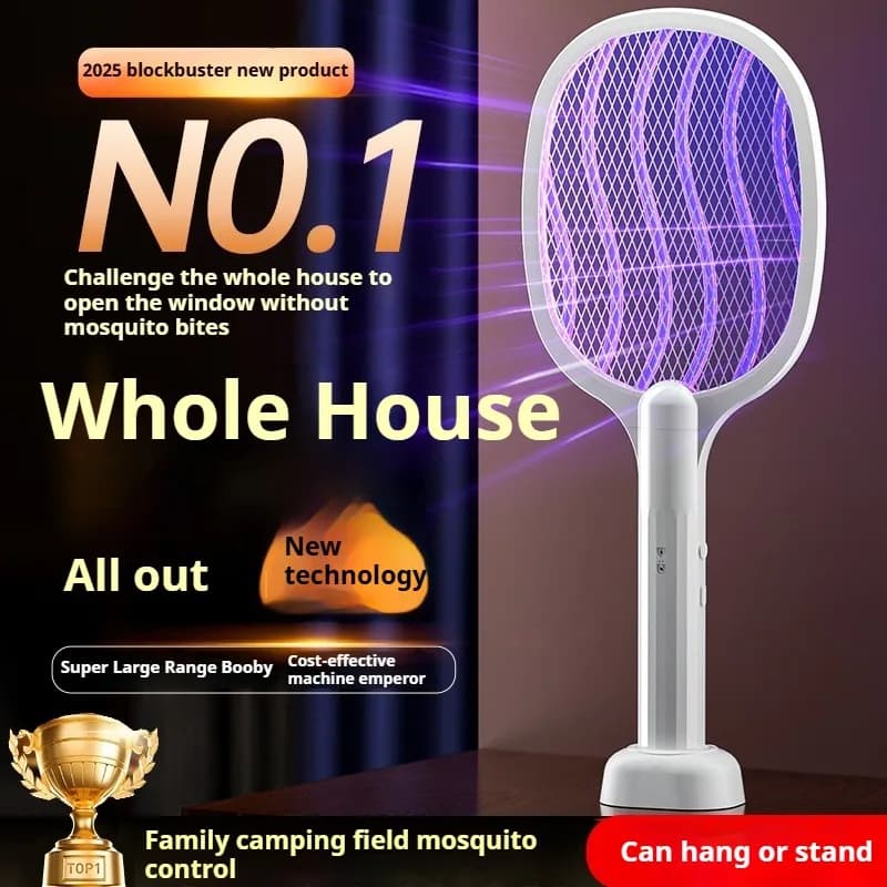 10000M Long-handled Electric Mosquito Killer Household Use Camping Silent Portable Mosquito Killer for Night Attracting Mosquit