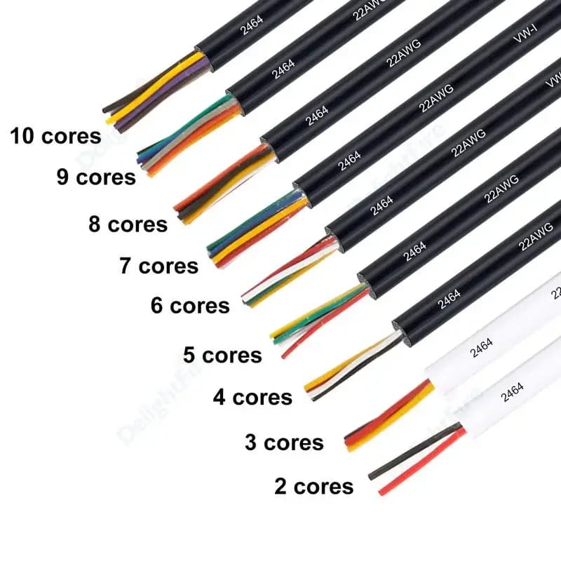 MultiCore Sheathed Cable 2 3 4 5 6 7 8 9 Core 28AWG Insulation PVC Tinned Copper LED Strip Extension Wire For RGB RGBW LED Strip