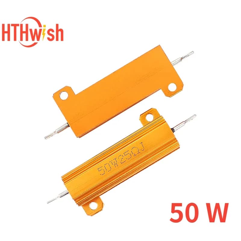 2PCS Load Resistor 50W Power Metal Shell Case Wirewound Resistor LED Decoder 3ohm 6ohm 8ohm 10ohm for Brake Turn Signal Light