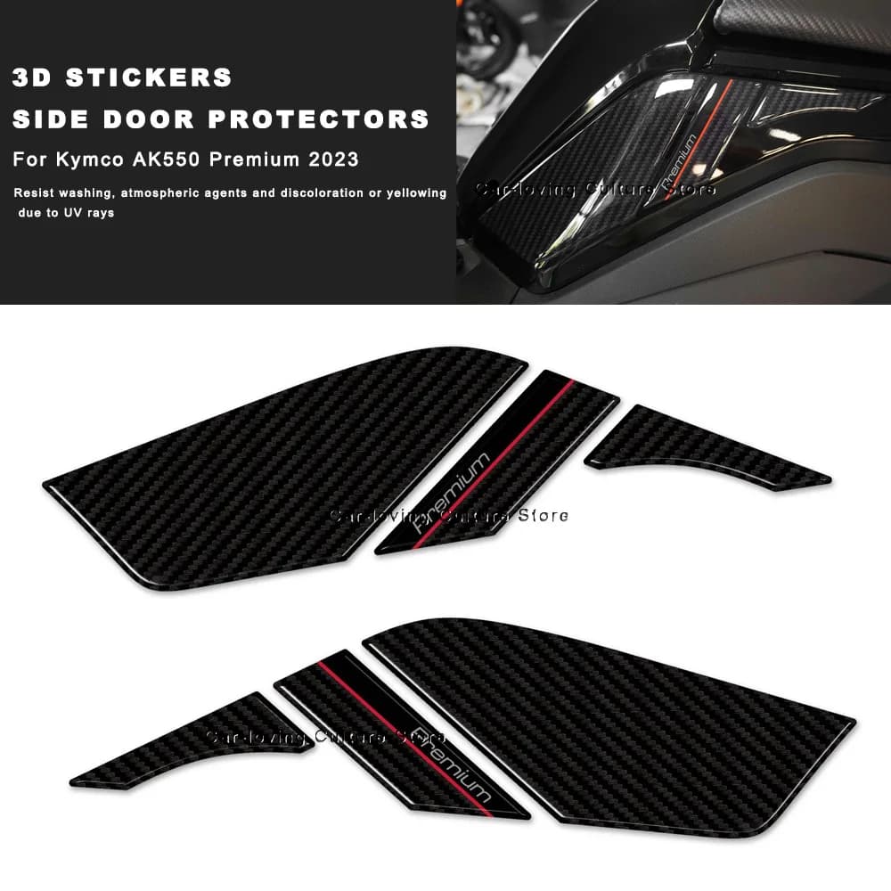 For Kymco AK550 Premium 2023 Waterproof Protective Sticker Motorcycle Side Door Protectors Stickers 3D Epoxy Resin Sticker