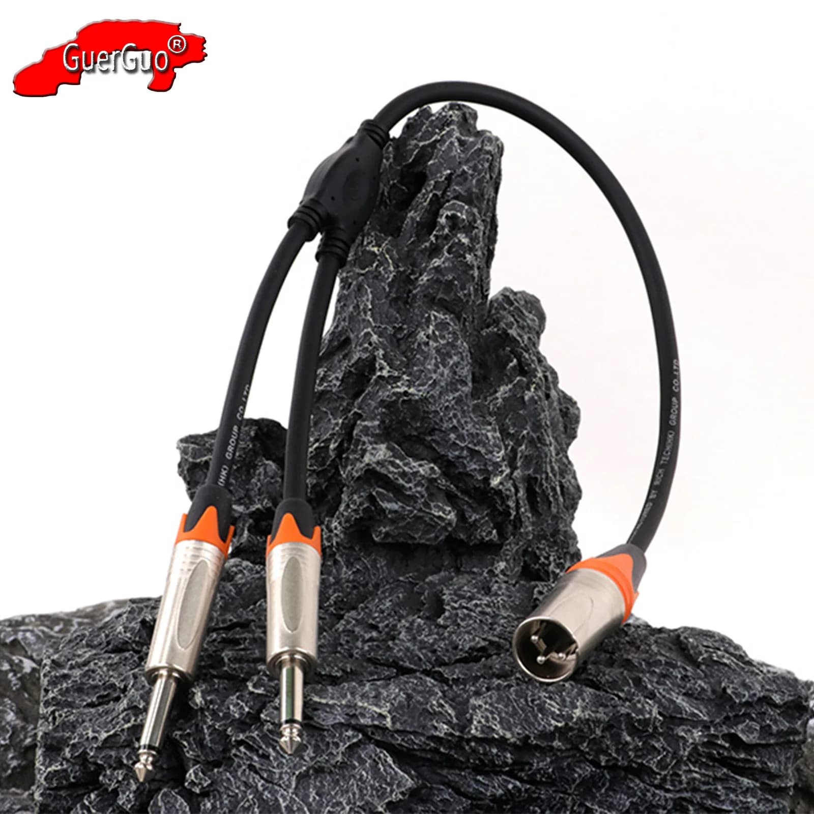 XLR Male to Dual 6.35mm 1/4"TS Male Y Splitter Cable,Dual 6.35mm Mono Male Jack to 3Pin XLR Male Audio Converter Adapter Cord