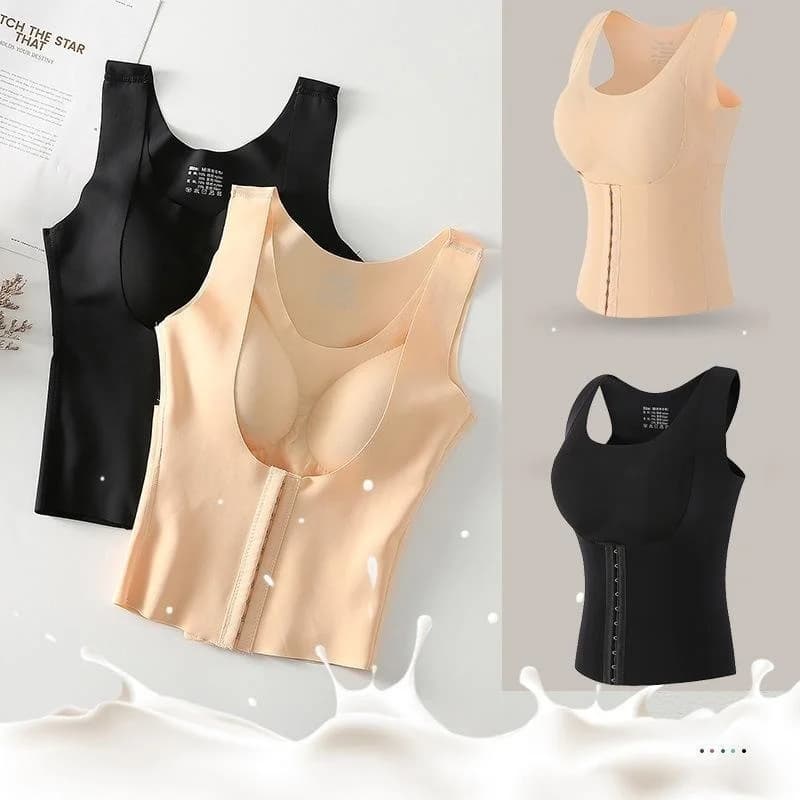 Chest support beautiful back pressure clothes Kaka body shaping clothes sports underwear buttons gather together bra abdomen