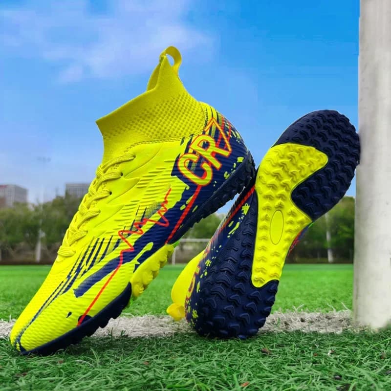 New Men Soccer Shoes Cleats Outdoor Match Training Sport Football Boots Long Spikes Comfortable Adult Breathable Boys Non Slip