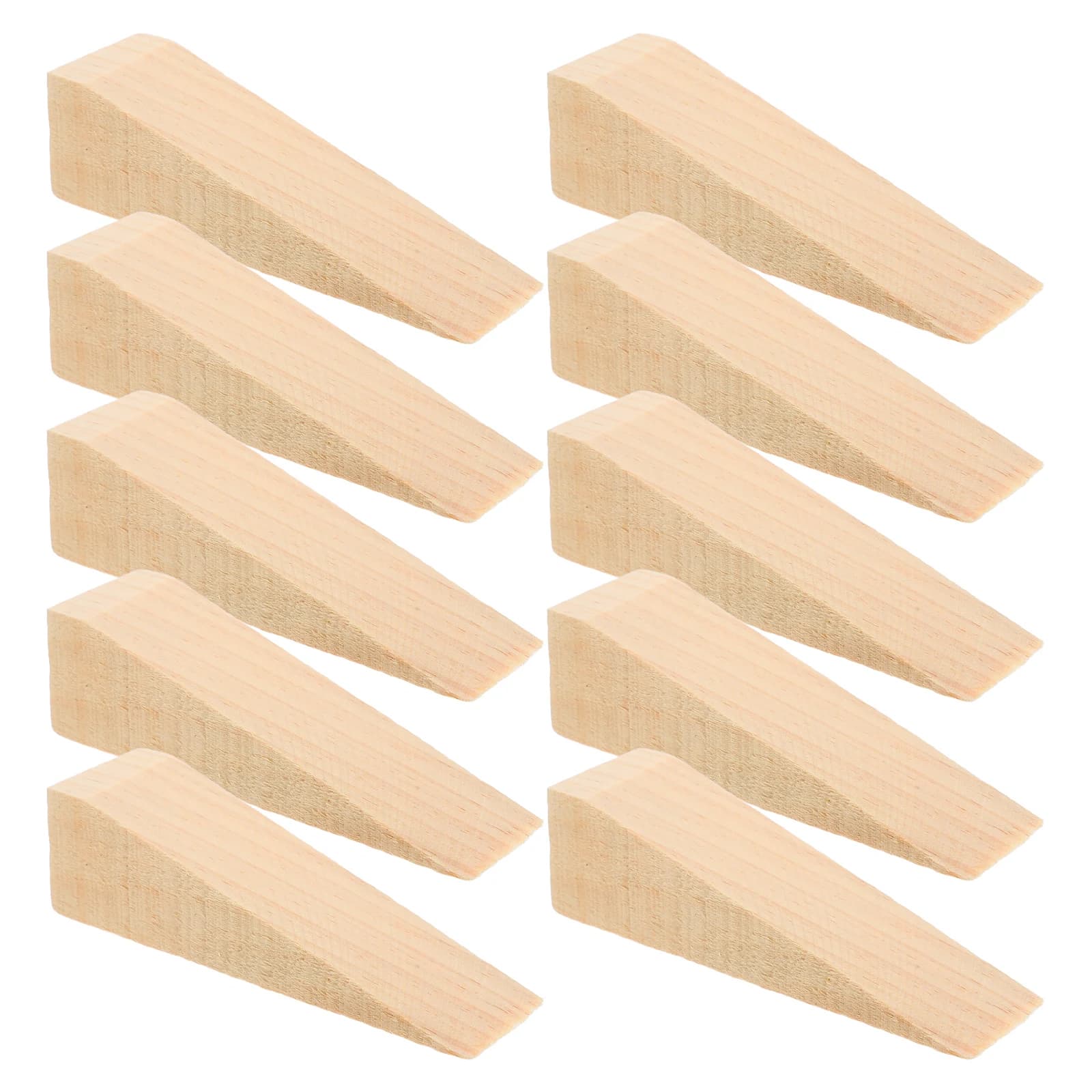 10 Pcs Wooden Wedge Doorstop Block Stopper Floor Mat Wedges Solid Doorstops Chock Wooden Wedge Door Blockerurity