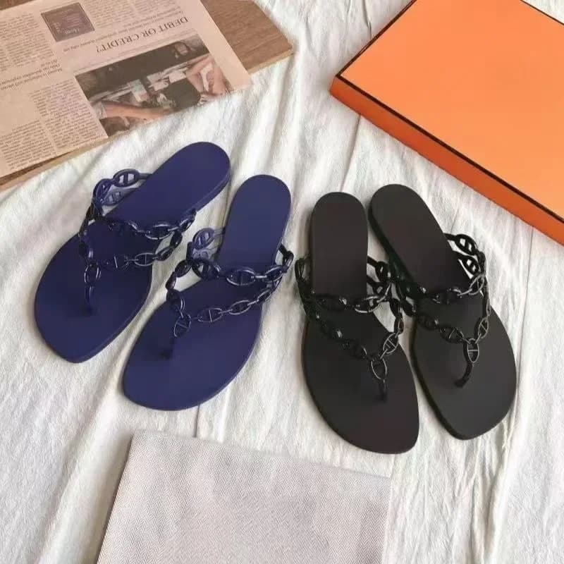 2025 Summer Women Slippers Bow Flip Flops Rivet Flats Sandals Outdoor Transparent Crystal Beach Shoes Female Open Toe Shoes