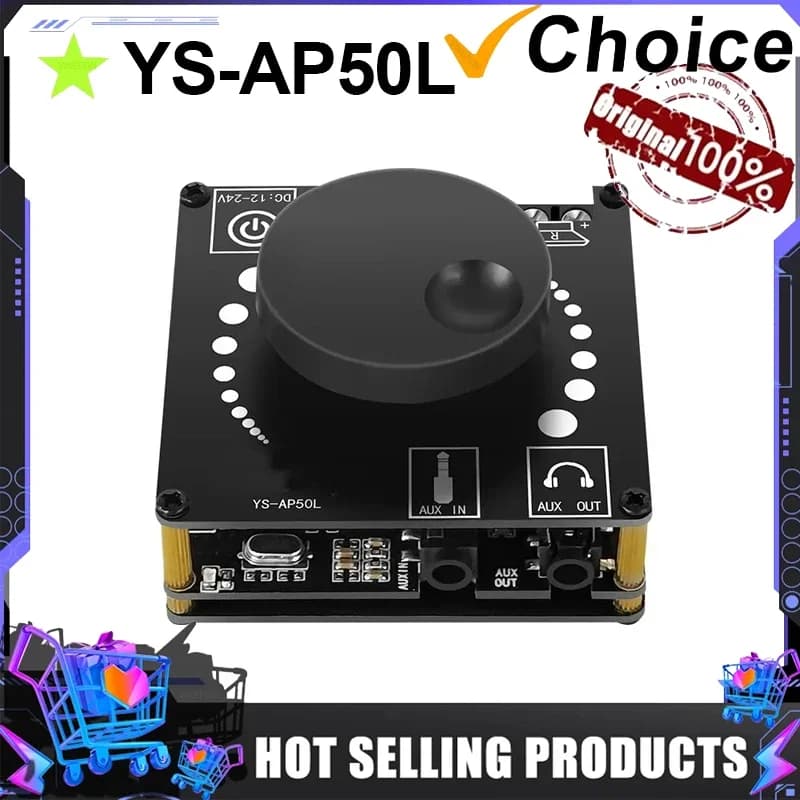 VIKEFON YS-AP50L 50W+50W Mini Digital Stereo Amplifier 50WX2 Speaker Power Amplifier Board Module Bluetooth-compatible 5.0