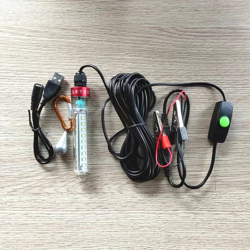 Gathering Fish Lamp Night Fishing Underwater 5-Meter Light Comes With 2 Usb Adapters And Clip Ip68 Fish Lamp