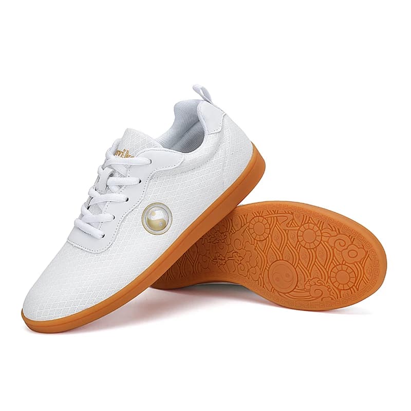 White Mesh Taekwondo Shoes Men Fitness & Body Building Karate Breathable Kung Fu Wushu Shoes Taichi Martial Arts Trainer 8877