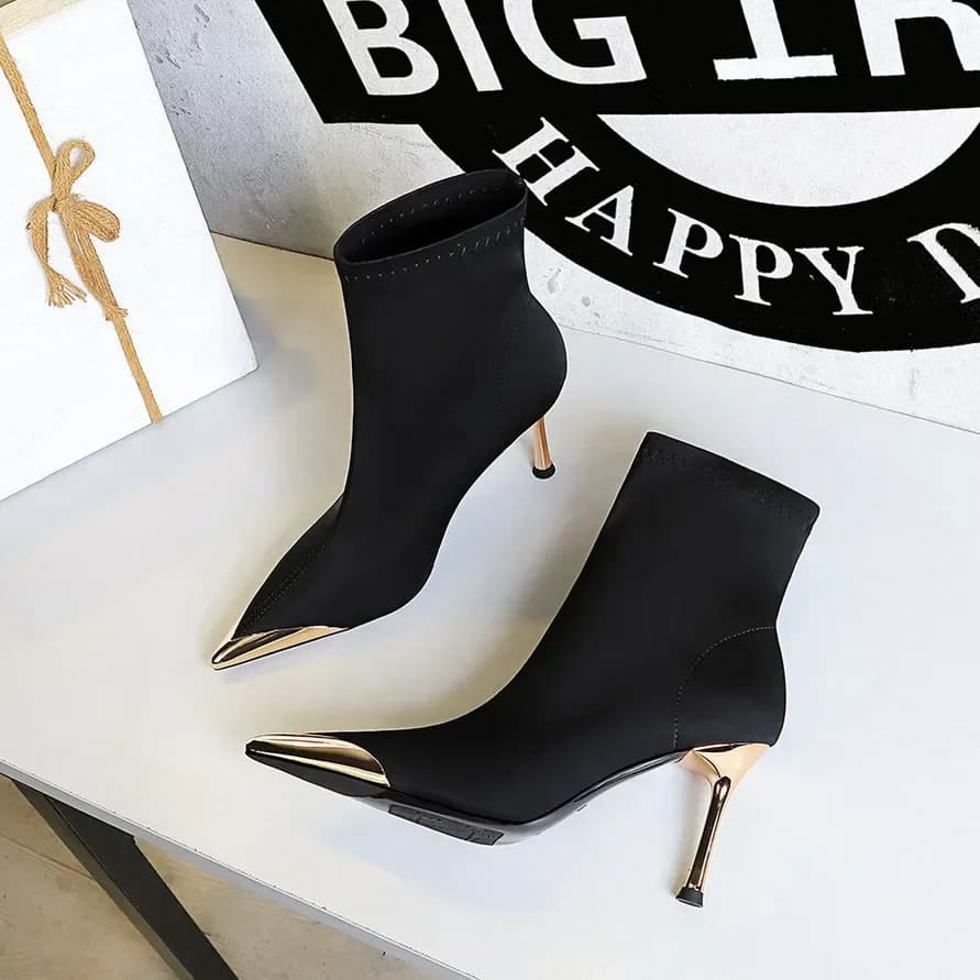 BIGTREE Autumn Winter Pointed Toe Ankle Boots Women Designer Vintage Thin Low Heel Shoes Modern SHort Botas Zapatos De Mujer