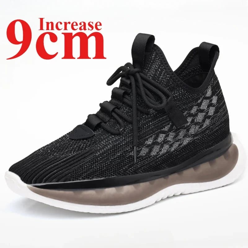 Casual Sneakers Height Increasing Shoes for Men's 9cm Spring/Summer Comfortable Breathable Mesh Fabric Invisible Elevated Shoes