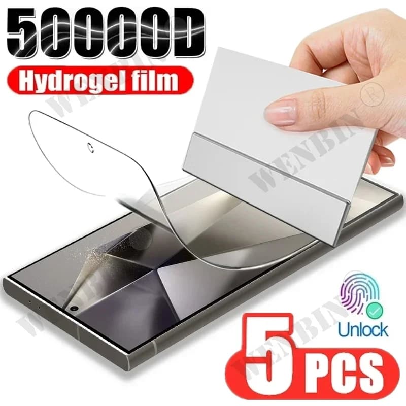 5 Pcs Hydrogel Film For Samsung Galaxy S25 S24 S23 S22 Ultra Plus S24 FE Note 20 Ultra A56 A36 A26 A16 5G Screen Protector