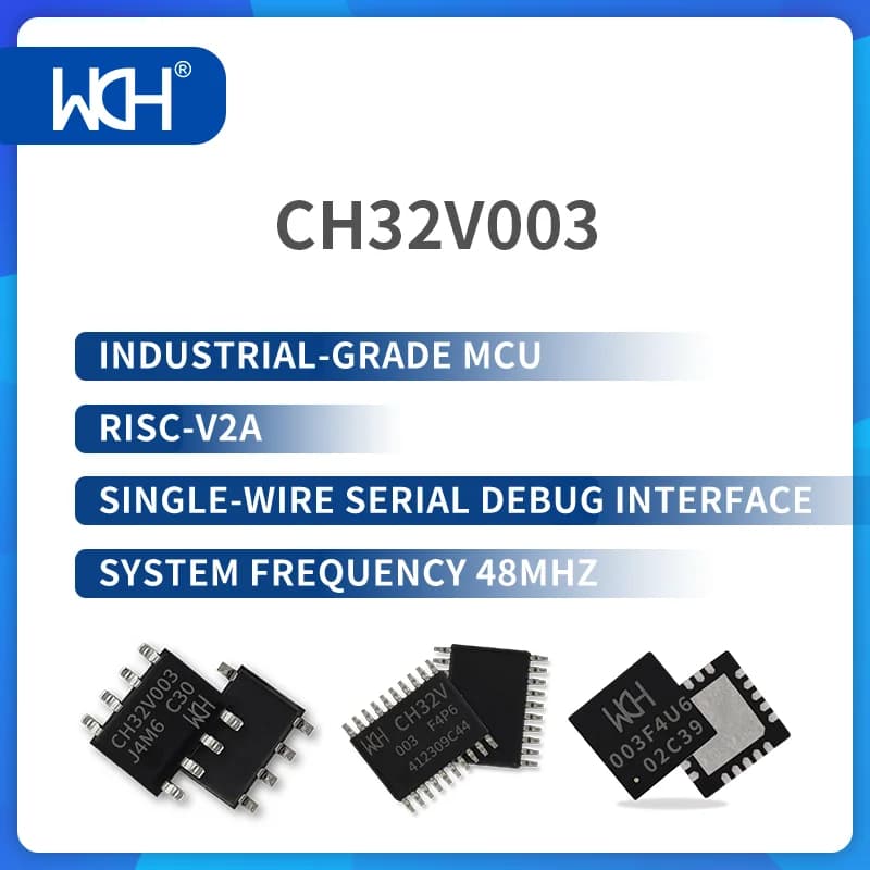 50Pcs/Lot CH32V003 Industrial-grade MCU, RISC-V2A, Single-wire Serial Debug Interface, System Frequency 48MHz