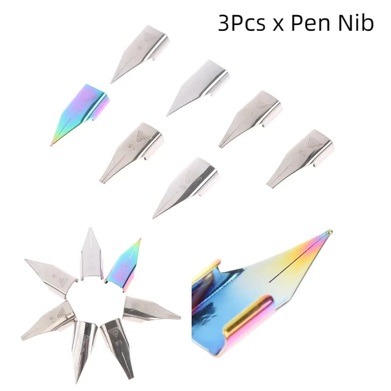 Nibs Stainless 3008/Hero 359 Fountain Pen 5/3Pcs/Set 0.38mm Replacement Stainless Steel Pen Nib Silver Steel For LAMY/Wing Sung