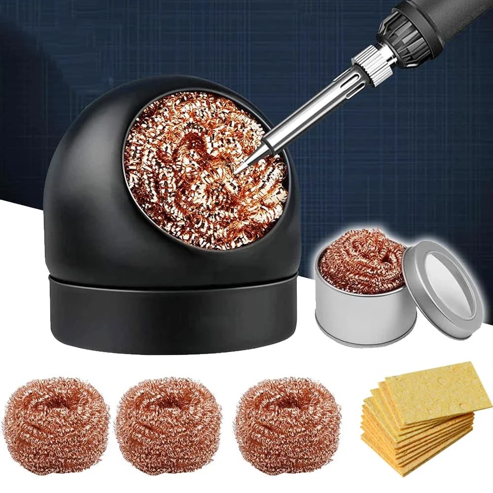 Desoldering Cleaning Ball Soldering Iron Mesh Filter Cleaning Nozzle Tip Copper Wire Cleaner Ball Metal Dross Box Clean Ball