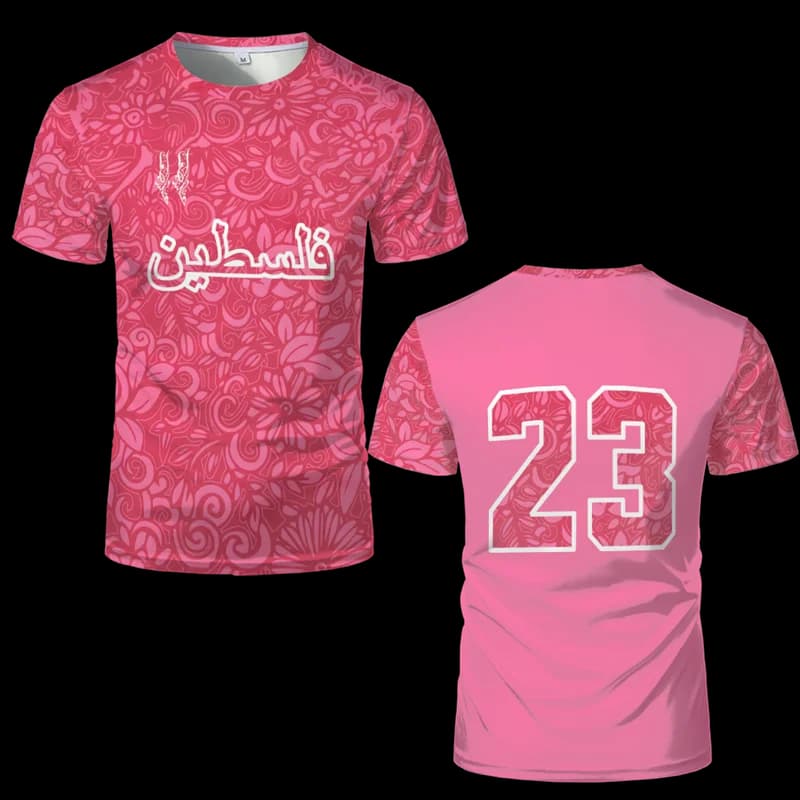 Fashion Palestine Flag Football Jersey Summer Trend Crew Neck 3D National Emblem Printed Sports T Shirt Casual Uniex Loose Tees