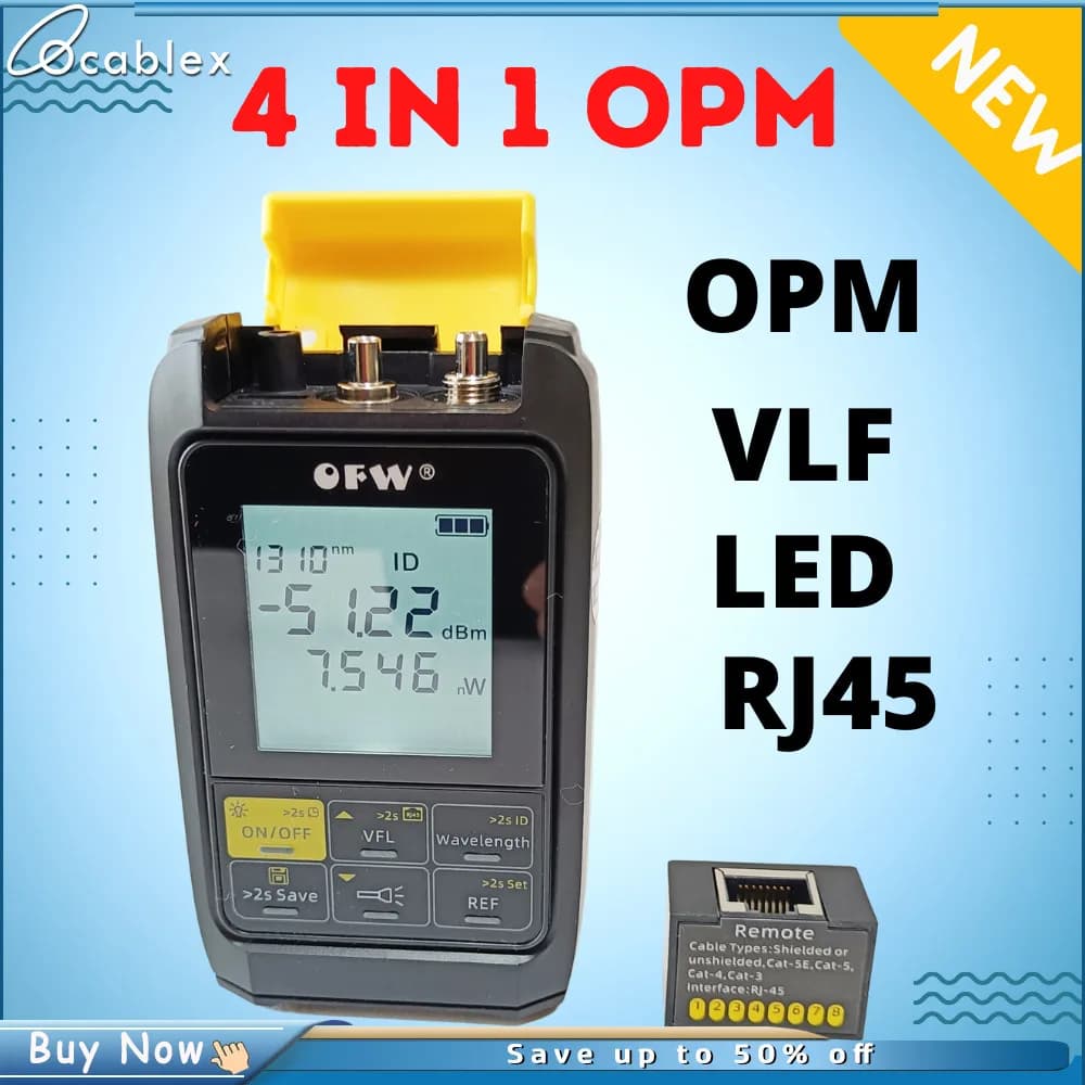 4in1 Recharge Battery Optical Power Meter Visual Fault Locator Cable Tester 5km 20km 30km VFL