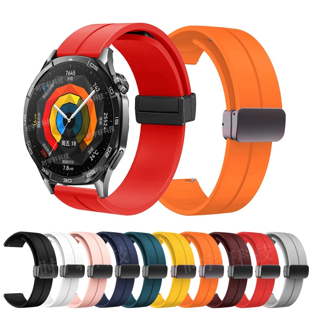22mm Strap For Huawei Watch GT 5 46mm Silicone Band For Huawei Watch 3/GT 5 Pro 46mm/GT 4/GT 3/GT 2 Pro/Runner 2E Sports Correas