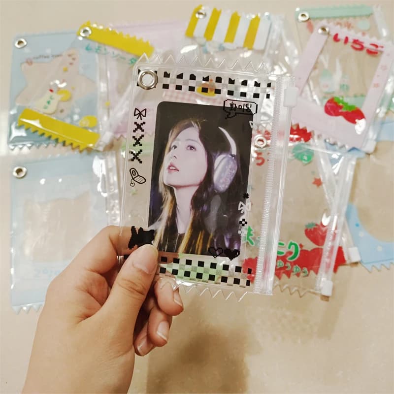 3 Inch Cute Transparent Card Holder Idol Photo Card Protector Postcard Card Holder Collector Card Lomo Card Storage Sleeve