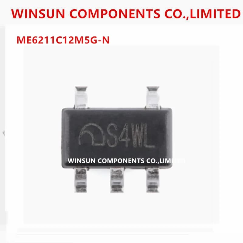 (10-100piece) 100% new imported original  ME6211C12M5G-N  “S4**”   6.5V 300mA 1.2V SOT-23-5