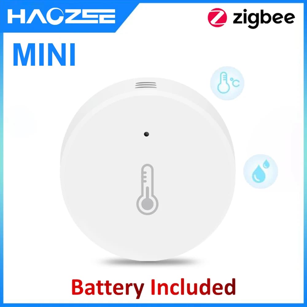 Haozee Smart Zigbee Temperature And Humidity Sensor Indoor Thermometer Monitor For Home Work With Home Assistant Zigbee2mqtt