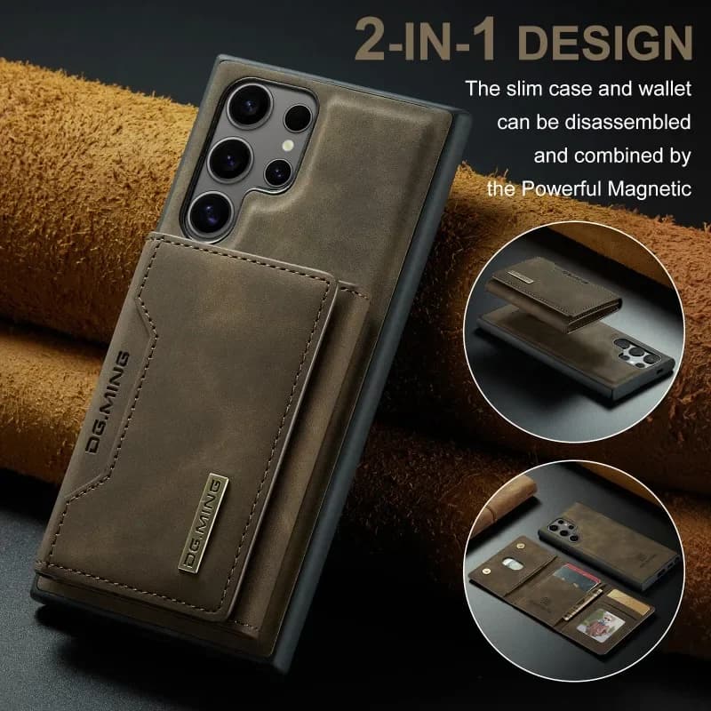 2 in 1 Detachable Wallet Card Holder Phone Case for Samsung Galaxy S25 Ultra S22 Plus S24 S23 FE A54 A16 A15 A55 A35 A36 Cover