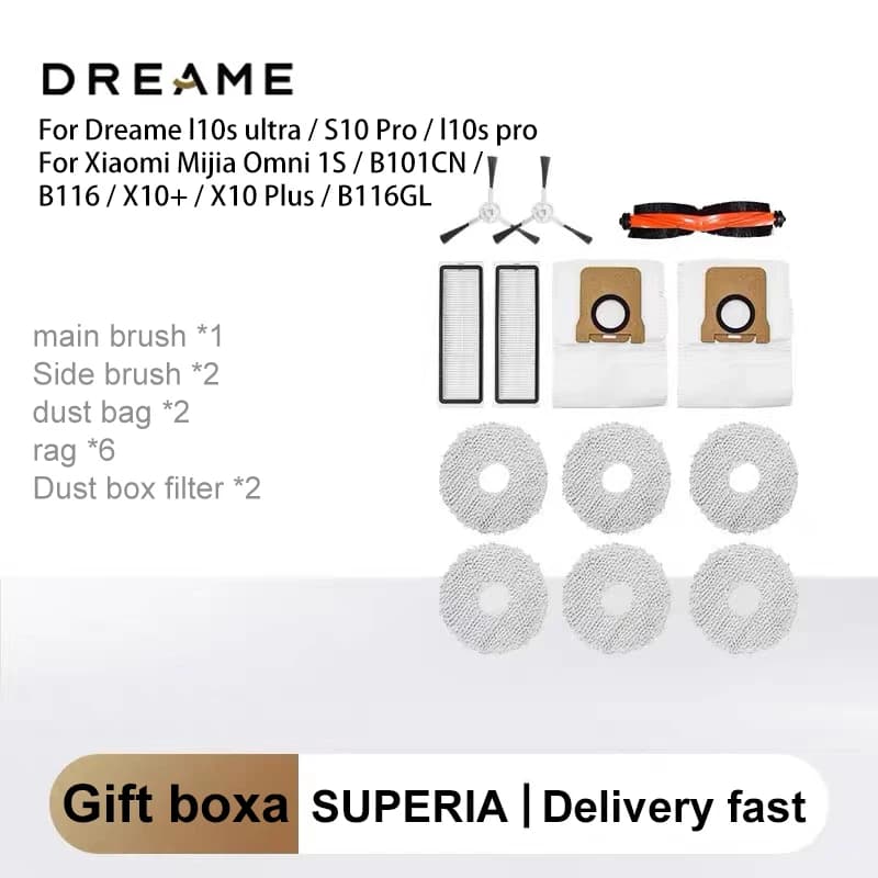 Original gift box Dreame Bot L10s Ultra L10 Ultra robot vacuum cleaner accessories main brush side brush filter, mop, dust bag
