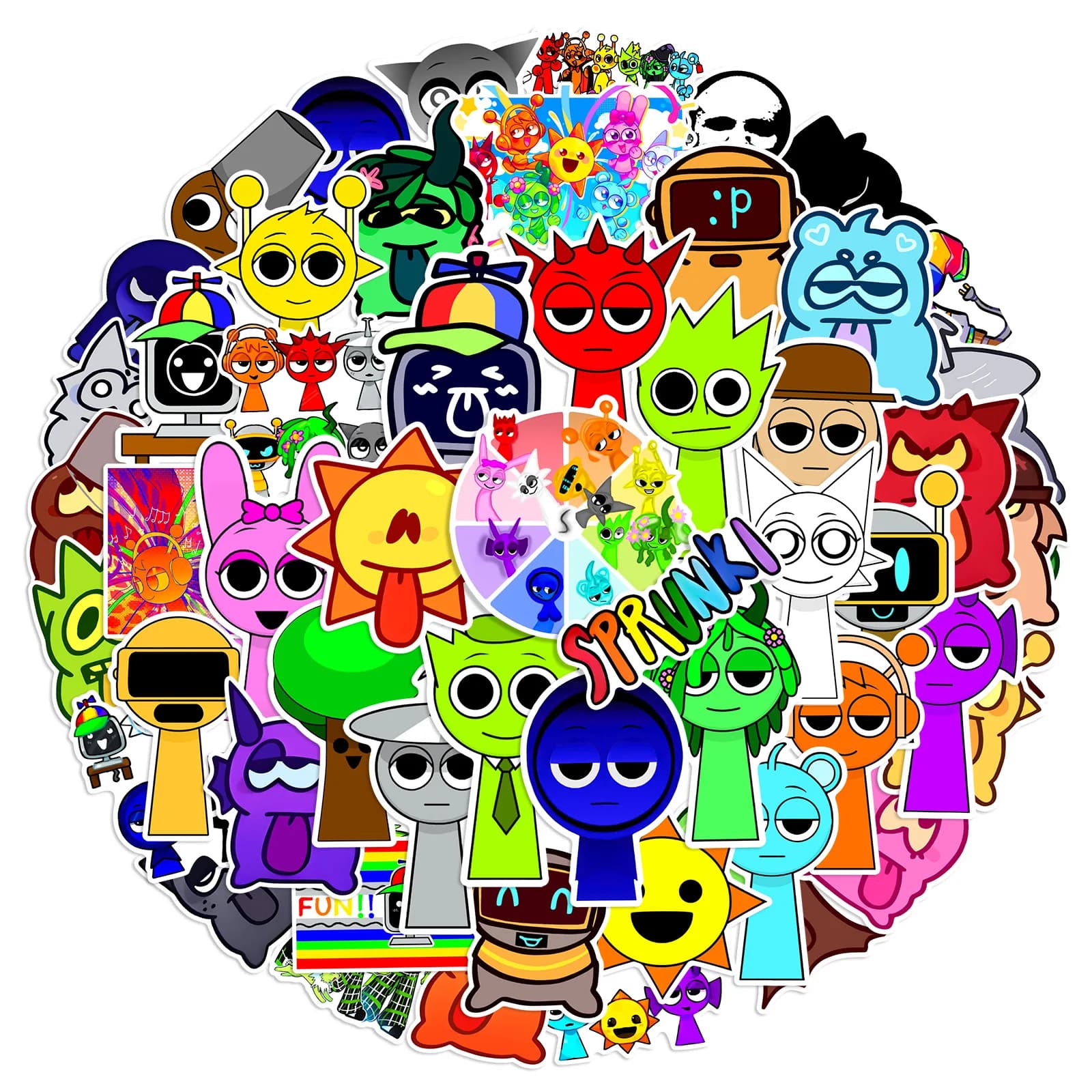 50Pcs Incredibox Stickers Sprunki DIY Graffiti Cartoon Game Waterproof Stickers Skateboard Phone Laptop Funny Kid Toy Gifts