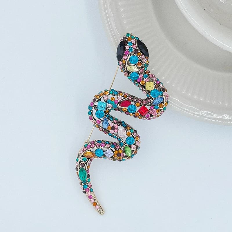 EASYA Strange Novelty Snake Shaped Alloy Brooch Prank Halloween Banquet Prom Women's Decor Dress Ornament